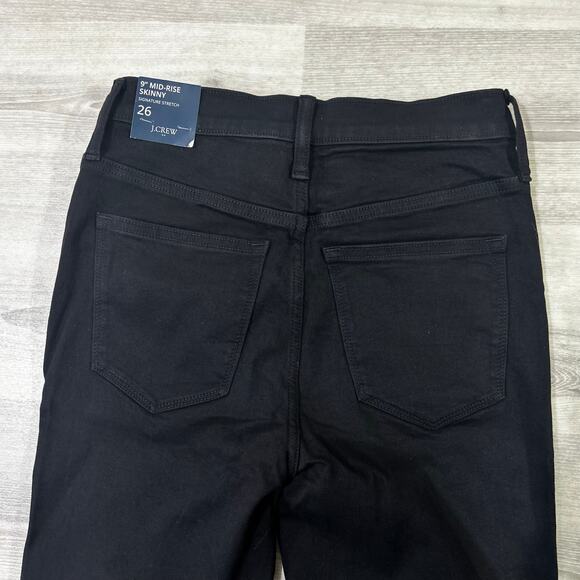 NWT J. Crew Factory 9" Mid-rise Black Skinny Jean in Signature Stretch Size 26 - Picture 5 of 9